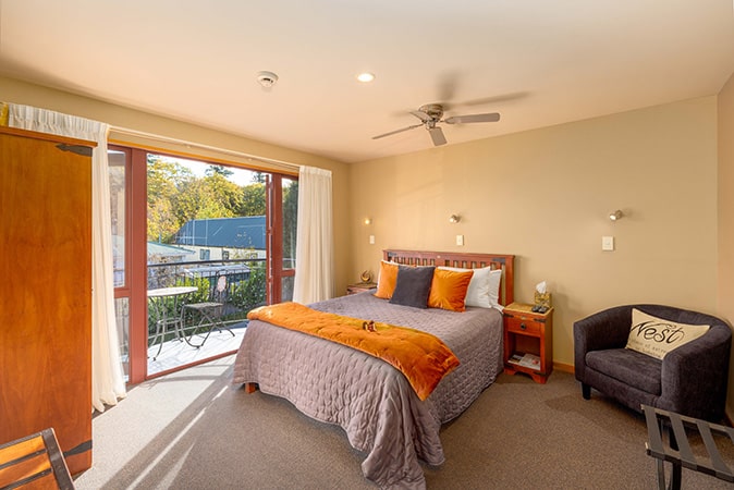 Bedroom in two bedroom - first floor room at Settlers Boutique Motel - Hanmer Springs luxury accommodation