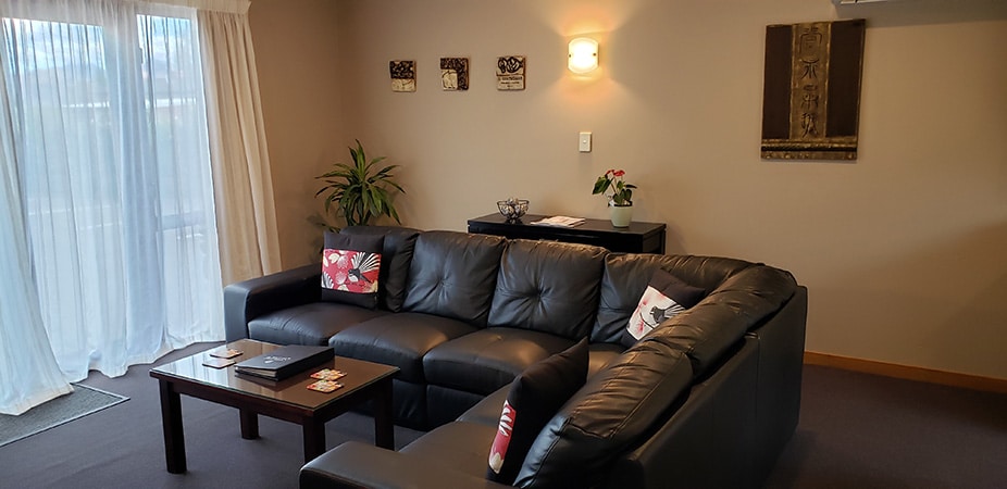 Kitchen in two bedroom - ground floor room at Settlers Boutique Motel - luxury accommodation in Hanmer Springs