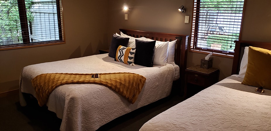 Bedroom in two bedroom - ground floor room at Settlers Boutique Motel - Hanmer Springs luxury accommodation