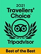 Trip Advisors' 2021 Travellers Choice award, awarded to Settlers Boutique Motel luxury Hanmer Springs accommodation